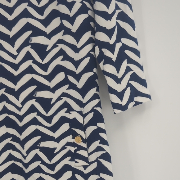 Lilly Pulitzer Womens Charlene Got Lucky Bird Seagull Chevron Sheath Dress - Picture 10 of 12